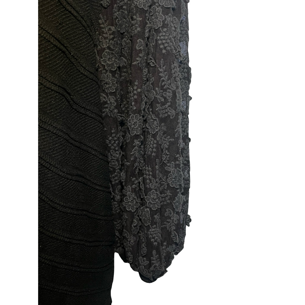 Anthropologie Eri + Ali Sweater Womens XL Black‎ Lace Balloon Sleeve Knit - Picture 5 of 13